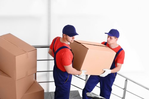 Storage staff following safety procedures in a secure environment