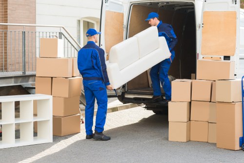 Packing materials and organized boxes used by local packers in Oldoakcommon