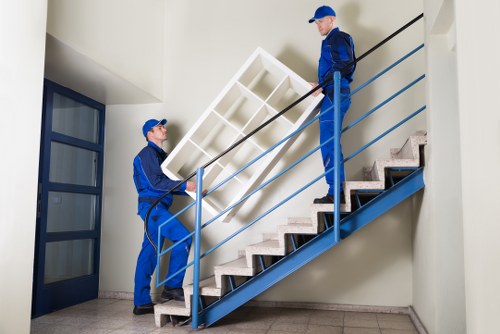 Residential mobile self storage setup in Oldoakcommon for moving and decluttering